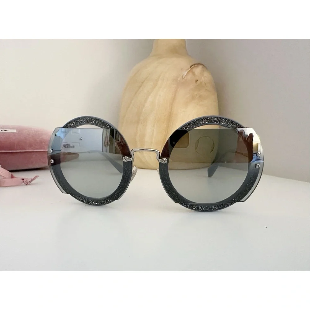 MIU MIU ~ REVEAL GLITTER Women’s Sunglasses - Picture 6 of 11